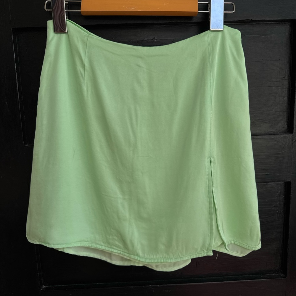 Sunday Best Mint Green Mini Skirt with Side Slit